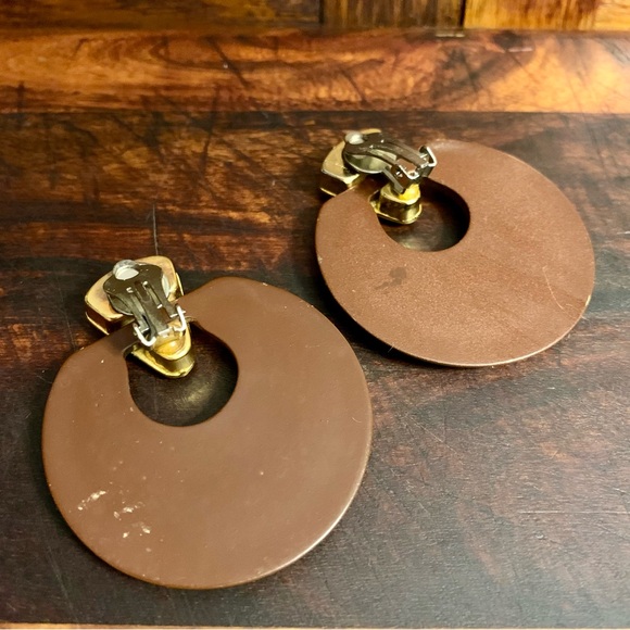 1980’s Vintage Acrylic Cheetah Print Clip Ons - Picture 5 of 5